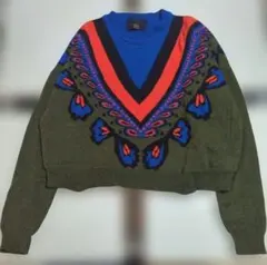 Tara　エスニック柄ウールニットS〜Mレトロ個性的ステラマッカートニー