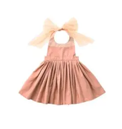 【新品未使用】お食事エプロン ピンク 80-90cm