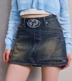 GYDA　GD MOLD スカートライク デニムショートパンツ　Mサイズ