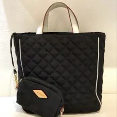 【美品】MZ WALLACE キルティング　トートバッグ　黒×シルバー
