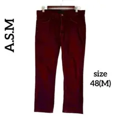 1415☆エイエスエム スリムフィット デニムパンツM ストレッチ　バーガンディのサムネイル