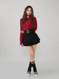 Darich ダブルプリーツミニスカート