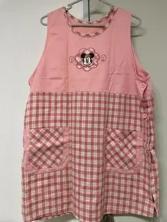 【最終値下げ】ミニーマウス刺繍入りピンクエプロン