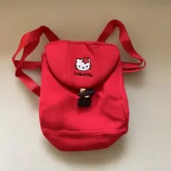 キティ　レトロ　バッグ　リュック　赤　ふわふわ