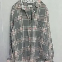 LUCKY BRAND 長袖チェックシャツ ネルシャツ　花柄　アメカジ グレーのサムネイル