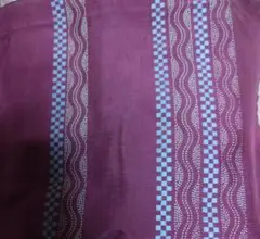 ボルドー色 波模様 チェック柄 帯揚げ