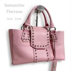 希少 Samantha Thavasa ピンク ハンドバッグ スタッズ レザー
