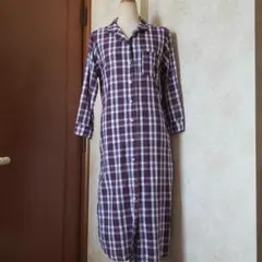 ❤ニコアンド❤リネン混チェックシャツロングワンピース/匿名配送