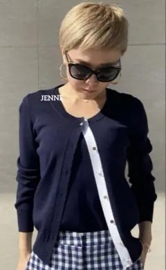 JENNE フレンチ配色ネイビー ホワイト アンサンブルのサムネイル