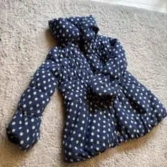 MEZZO PIANO ネイビー ドット柄 コート 140