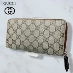 09 美品 GUCCI 長財布 PVC GGスプリーム ラウンドファスナー o9