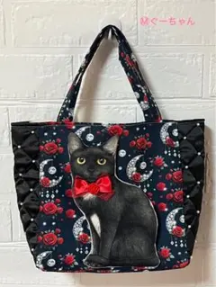 名*雪様 コヤンイサムチョン＊ハンドメイド＊トートバッグ＊黒猫
