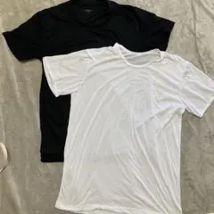 速乾　メッシュ生地　Tシャツ 2枚セット ブラック ホワイト Mサイズ　スポーツのサムネイル