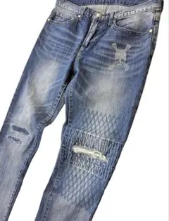 限定ロエン ダメージ加工 ストレッチデニムパンツ Ｍ