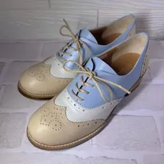 未使用級✨あしながおじさん ウイングチップ 24.5 レースアップ マルチカラー