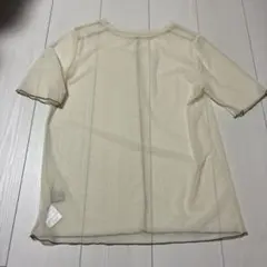 美品　セレクトモカ　シアーTシャツ　バイカラー　スティッチ　ナチュラルのサムネイル