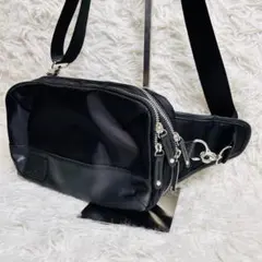 ★未使用品★ タケオキクチ ボディバッグ レザー ナイロン 黒 ブラック