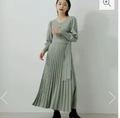 AZUL Mサイズ ミントグリーン リブニット ワンピース 新品タグ付き