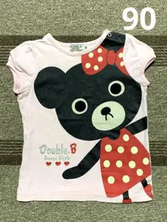 ミキハウス 【ダブルB】B子ちゃんフェルトビックフェイス柄半袖Tシャツ