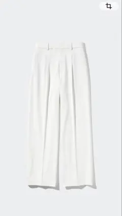 ホワイト タックワイドパンツ