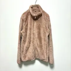 ユニクロ　フリースジャケット　大きいサイズ　ピンク　長袖　ボアジャケット　秋冬