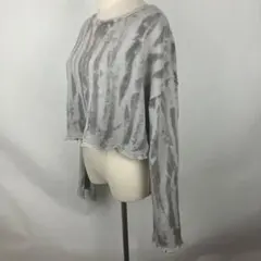 EMODA エモダ タイダイ柄 ショート丈 スウェット グレー F クロップドのサムネイル