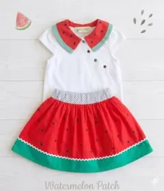 着用1回　美品ベイビーチアー スイカ セットアップ チュニック スカート 80のサムネイル