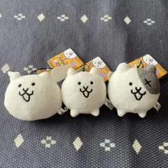 にゃんこ大戦争 タオル風生地ぬいぐるみ マスコット 3種セット