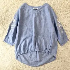 NEMIKA ネミカ　Leilian レリアン　リネン　刺繍　ブラウス