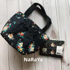 ​【未使用】NaRaYa ナラヤ リボン トートバッグ＆ティッシュケースのサムネイル