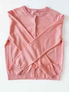 UNIQLO クルーネックカーディガン ピンク L