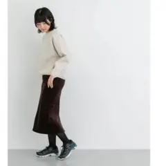 EKAL 　スリット入りコーデュロイスカート