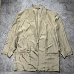 テーラードジャケット シルク100% ベージュ オフィス 上品 vintageのサムネイル
