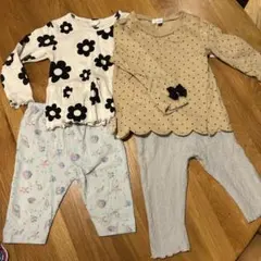 花柄・ドット柄ベビー服セット100