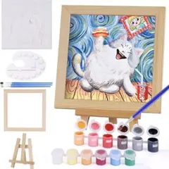 【知育玩具】可愛い猫のアート 塗り絵キット