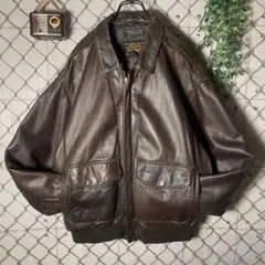 DOG FIGHT A-2 フライトジャケット 本革 革ジャン 焦茶 L程