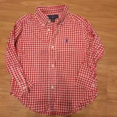 Ralph Lauren 赤チェック 長袖シャツ 3T