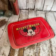70-80s ヴィンテージ ディズニー ミッキーマウス ブリキ トレイ トレー