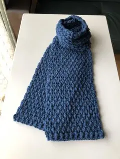 マフラー ハンドメイド ブルー