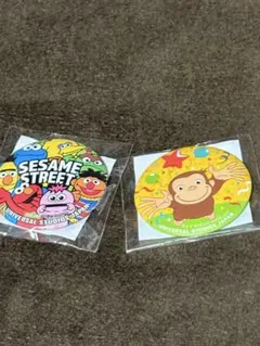 USJ セサミストリート おさるのジョージ 缶バッジ 2種セット