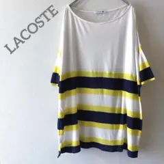 ラコステ LACOSTE ボーダー 半袖 Tシャツ カットソー ロゴ 香港限定