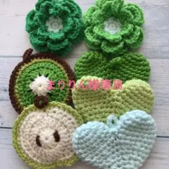 アクリルたわし♡アクリルタワシ♡ハンドメイド♡グリーンセット