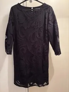 【美品】七分袖　ワンピース　ブラックのサムネイル