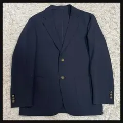 【美品】UNIQLO 感動ブレザー2WAY金ボタン　ストレッチ L　ネイビーのサムネイル