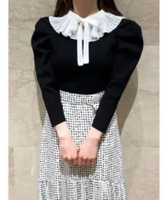 snidel プリーツカラーニットプルオーバー