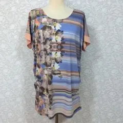 オッジ　花柄マルチストライプ　ノースリーブチュニックのサムネイル