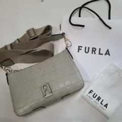限定値下げ⭐FURLA クロコ型押し ショルダーバッグ