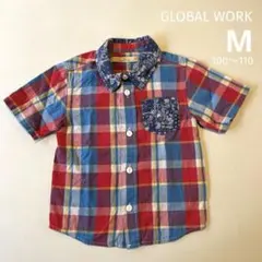 【同梱100円！】 GLOBAL WORK 半袖シャツ M 100〜110