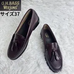 【未使用】G.H.BASS タッセル付ローファー ワインレッド 37 24cmのサムネイル