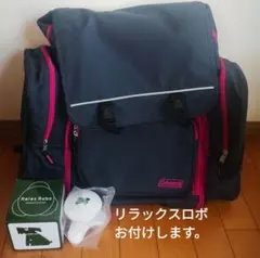 【即購入OK】Coleman リュックネイビー　巾着＆リラックスロボ付(未使用)